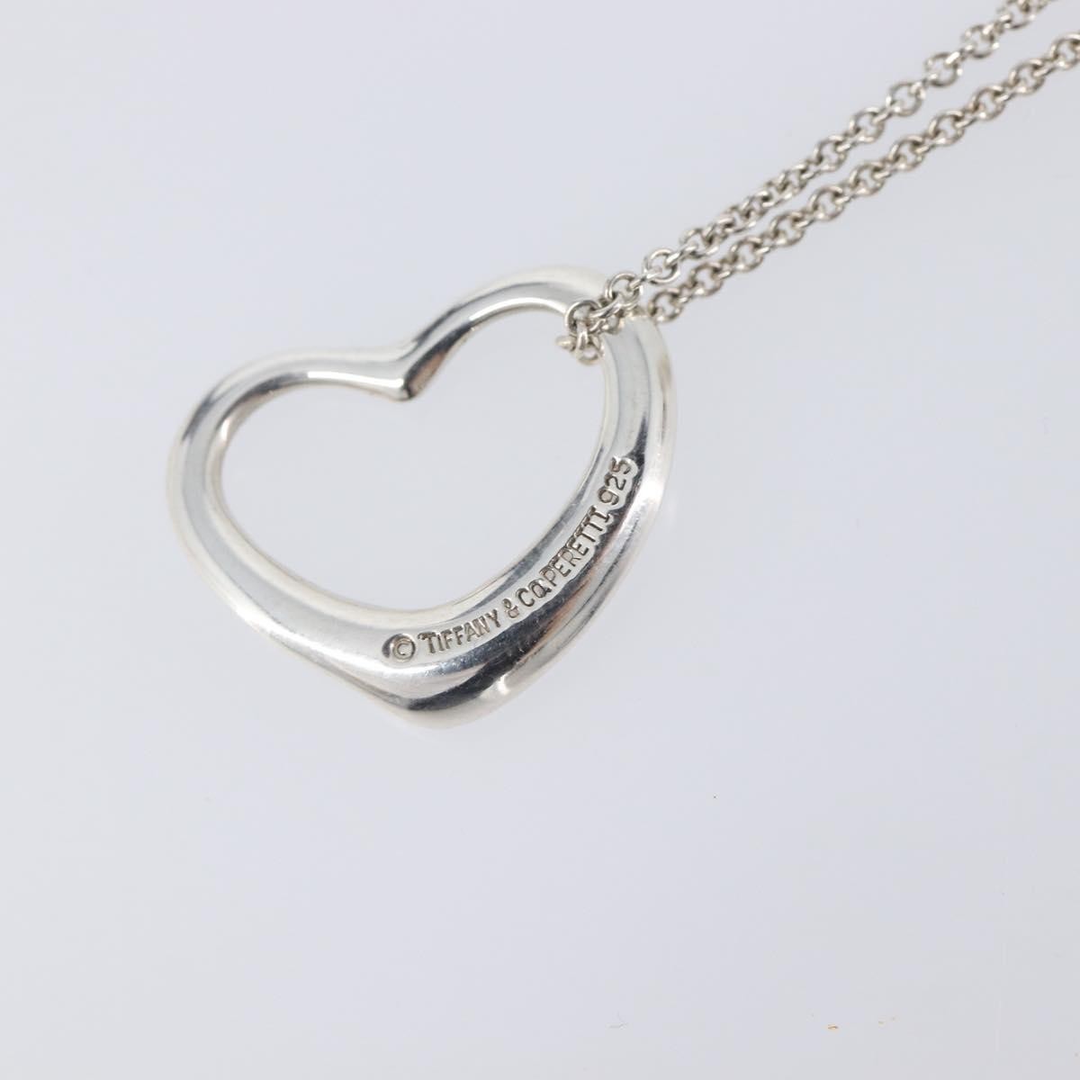Tiffany & Co. Elsa Peretti Open Heart Pendant Sterling Silver, Silver, Silver, Necklace