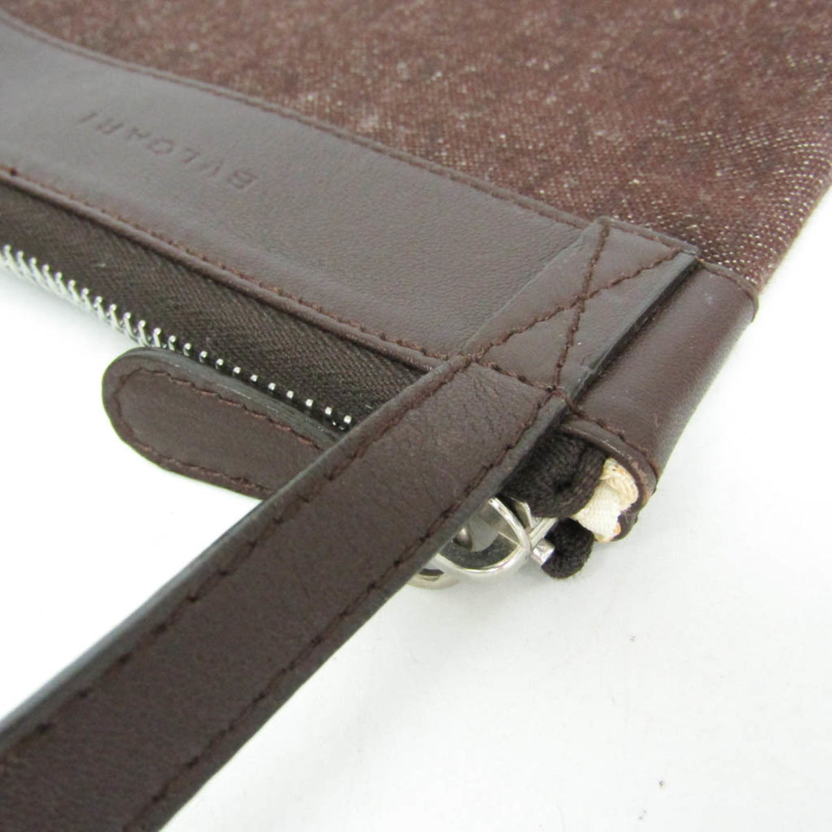 Bvlgari Logomania Canvas with Leather, Brown, Denim, Shoulder Bag