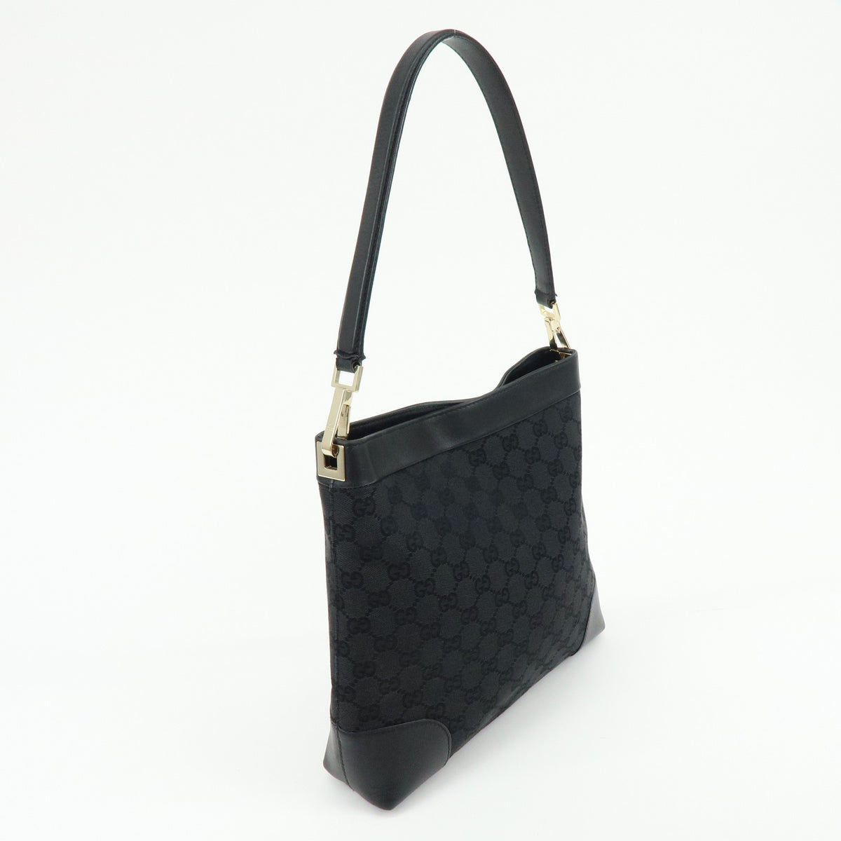 Gucci Gucci GG Canvas North-South Tote GG Canvas and Leather, Black, Canvas, Tote Bag