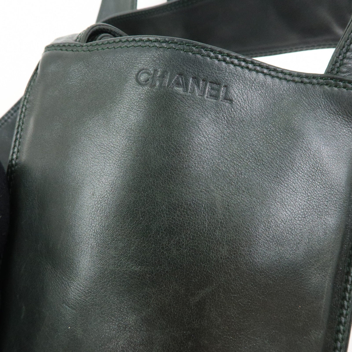 Chanel Flat CC Lambskin, Black, Leather, Backpack
