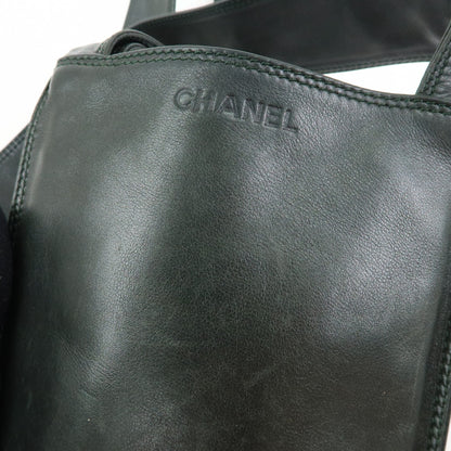Chanel Flat CC Lambskin, Black, Leather, Backpack