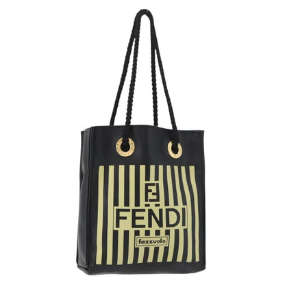 Fendi Fazzuolo Leather, Black, Polyester, Tote Bag