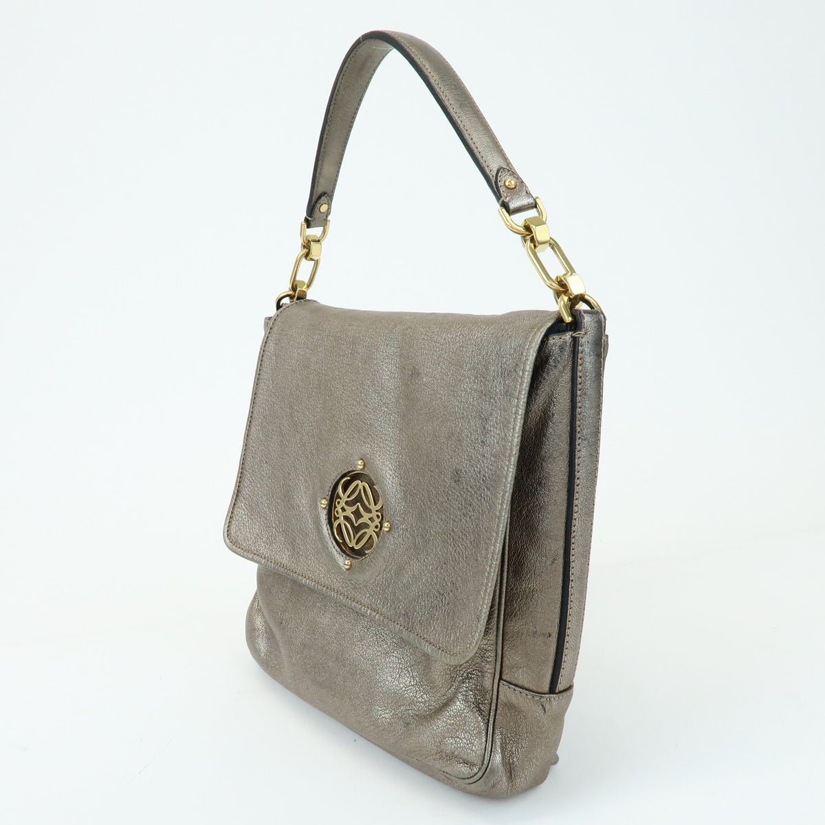 Loewe Shoulder bag Leather, Silver, Leather, Shoulder Bag