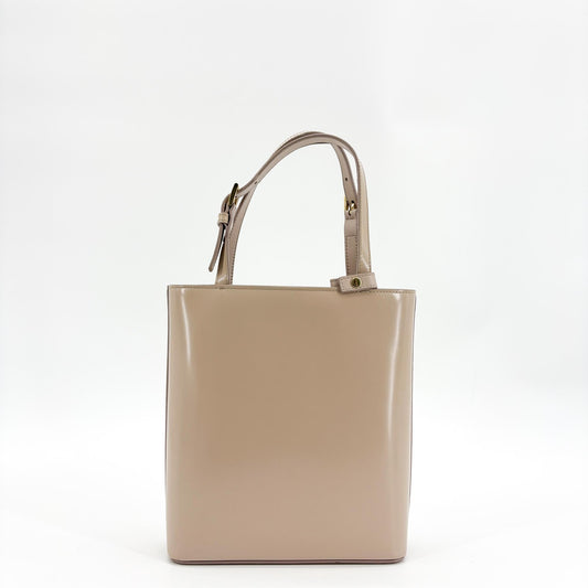 Prada Monochrome Panier Bucket Saffiano Leather, Beige, Leather, Handbag