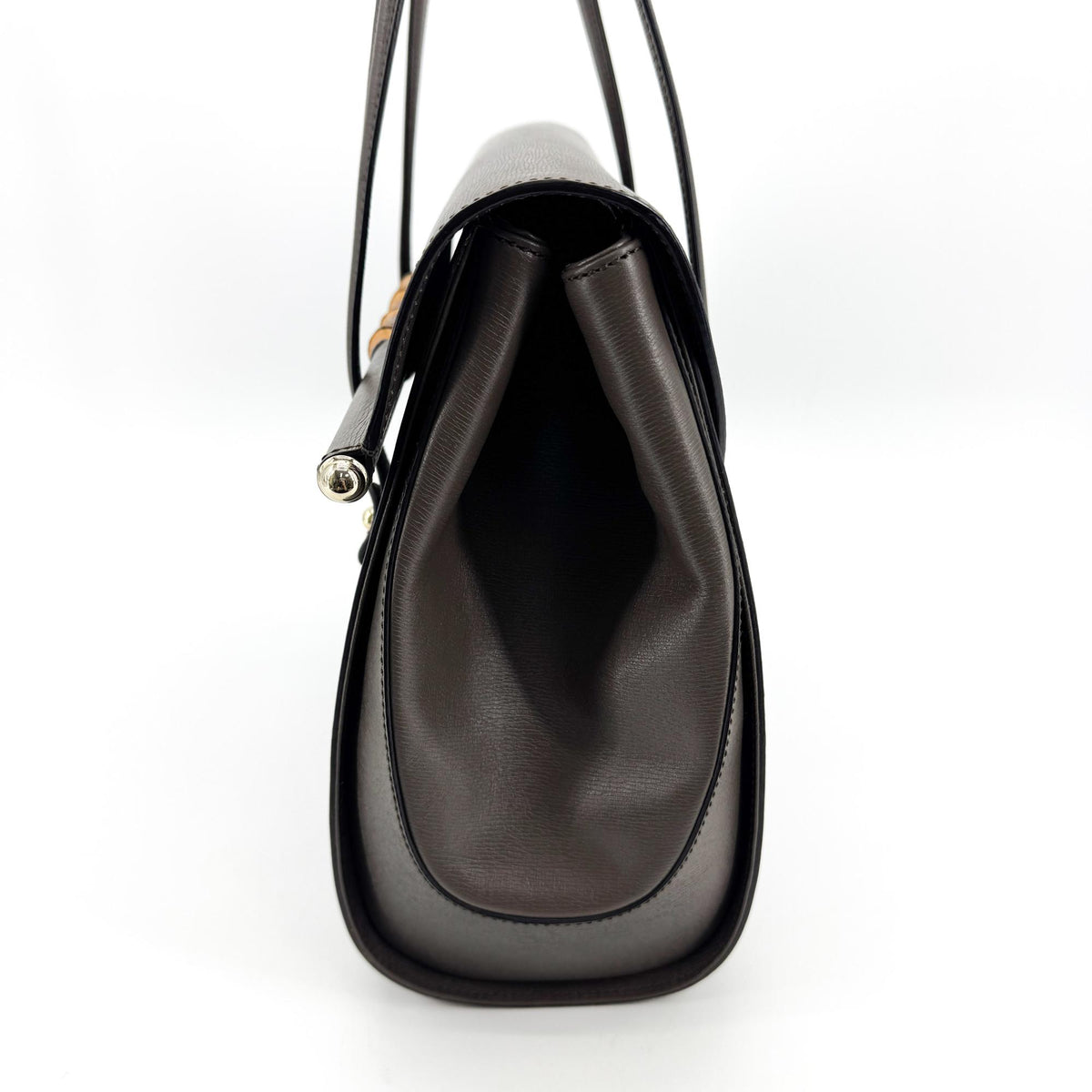 Gucci Bamboo Bullet Top Handle Leather, Brown, Leather, Handbag