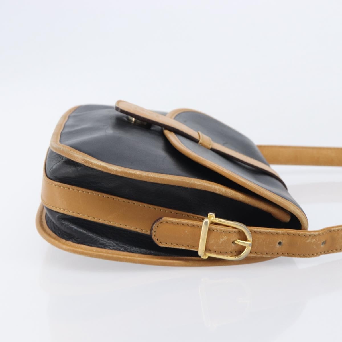Celine Shoulder Leather, Black, Leather, Shoulder Bag