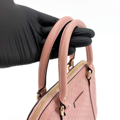 Gucci Convertible Dome Satchel Microguccissima Leather, Pink, Leather, Handbag