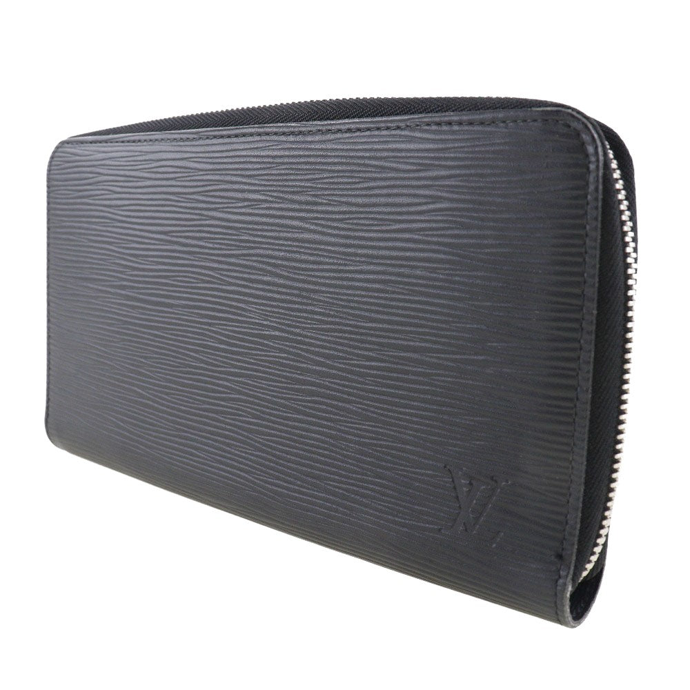 Louis Vuitton Zippy organizer, Black, Leather, wallet