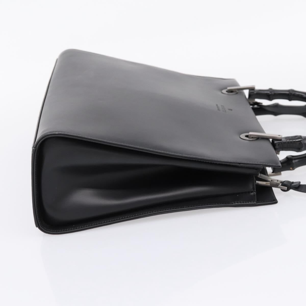 Gucci Bamboo Top Handle Leather, Black, Leather, Handbag