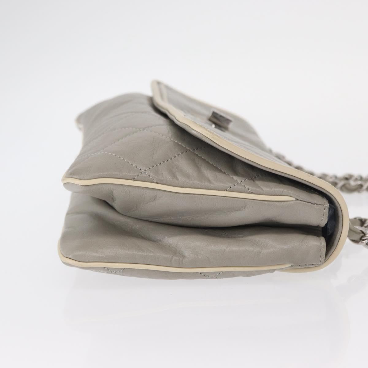 Chanel Mademoiselle Lock Flap Quilted Lambskin, Gray, Leather, Shoulder Bag