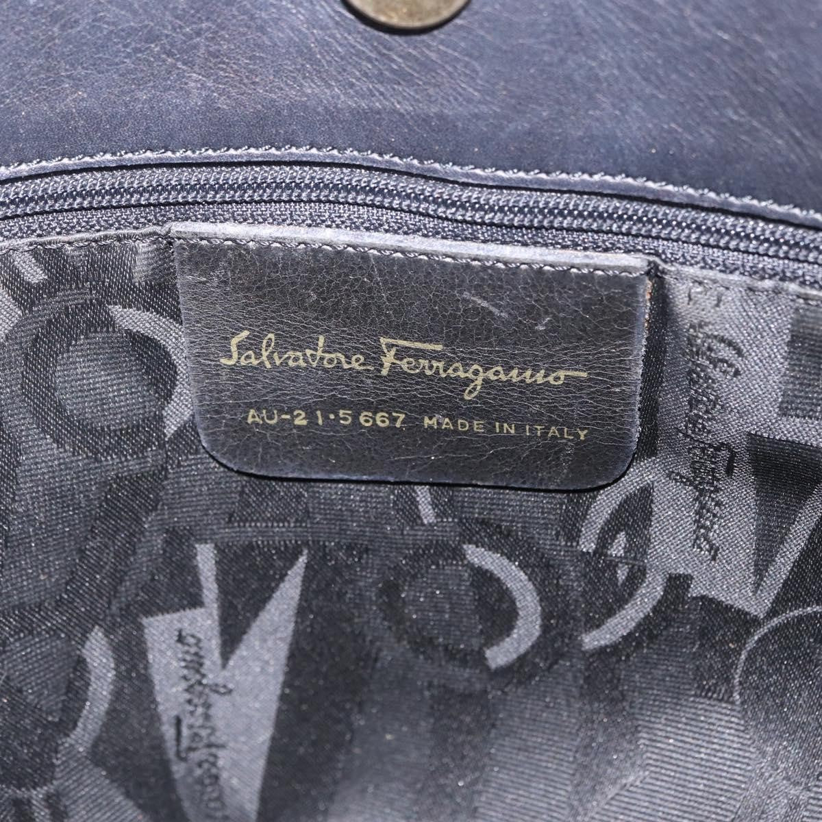 Salvatore Ferragamo Vala Chain Canvas, Black, Canvas, Shoulder Bag