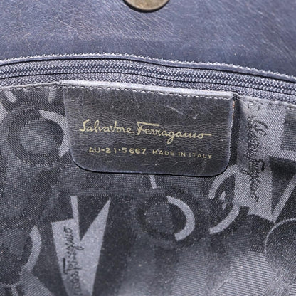 Salvatore Ferragamo Vala Chain Canvas, Black, Canvas, Shoulder Bag