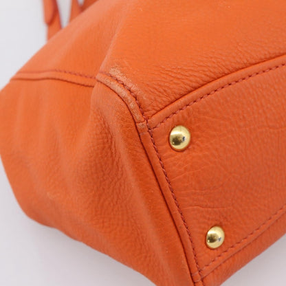 Miu Miu Caribou Convertible Tote Leather, Orange, Leather, Handbag