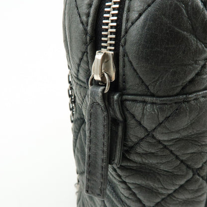Chanel Shoulder Quilted Leather, Black, Calfskin, Shoulder Bag