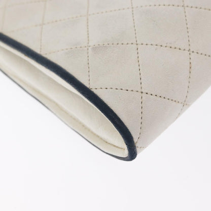 Chanel Chain Leather, White, Leather, Shoulder Bag