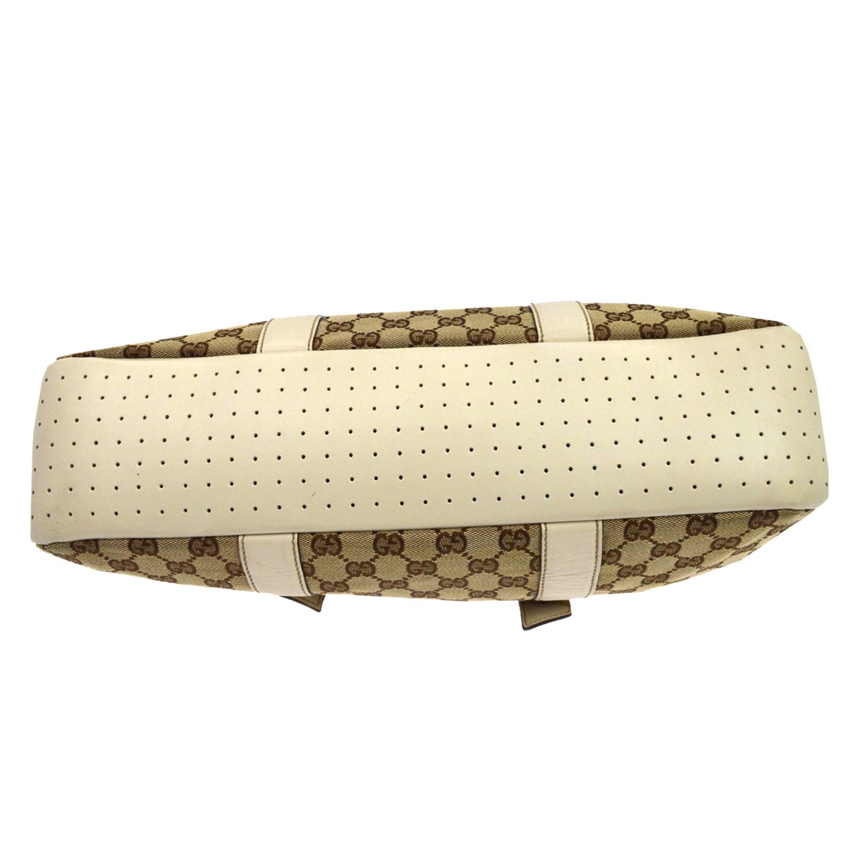 Gucci Belted GG Canvas with Perforated Leather, Beige, Canvas, Tote Bag