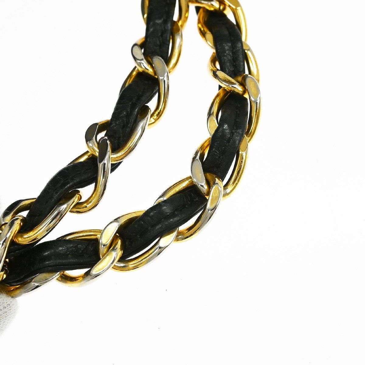 Chanel Vintage Logo Chain Tote Caviar, Black, Leather, Tote Bag