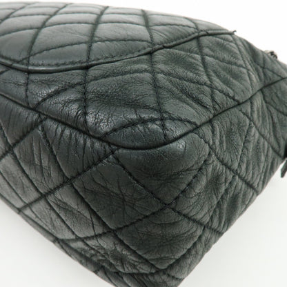 Chanel Shoulder Quilted Leather, Black, Calfskin, Shoulder Bag