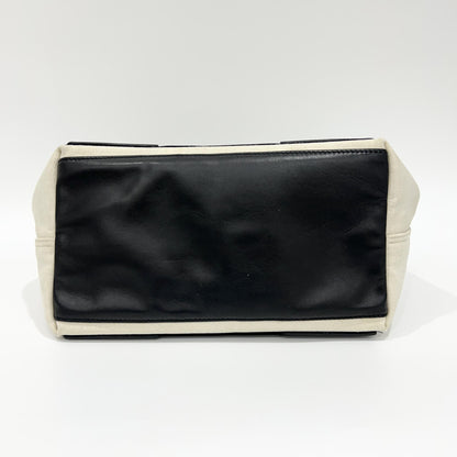 Balenciaga Navy Cabas Canvas with Leather, White, Canvas, Tote Bag