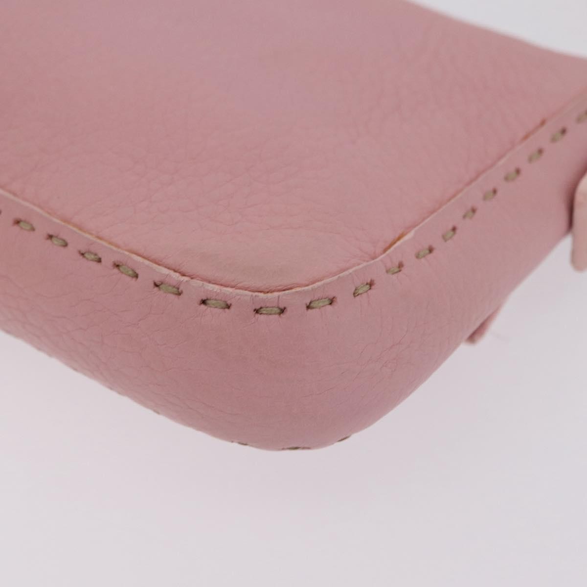 Fendi Selleria Baguette Leather, Pink, Leather, Handbag