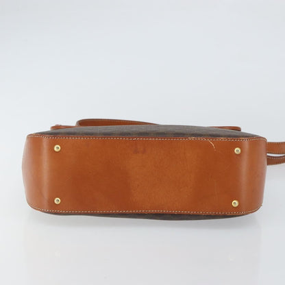 Celine Vintage Macadam Canvas, Brown, Canvas, Handbag