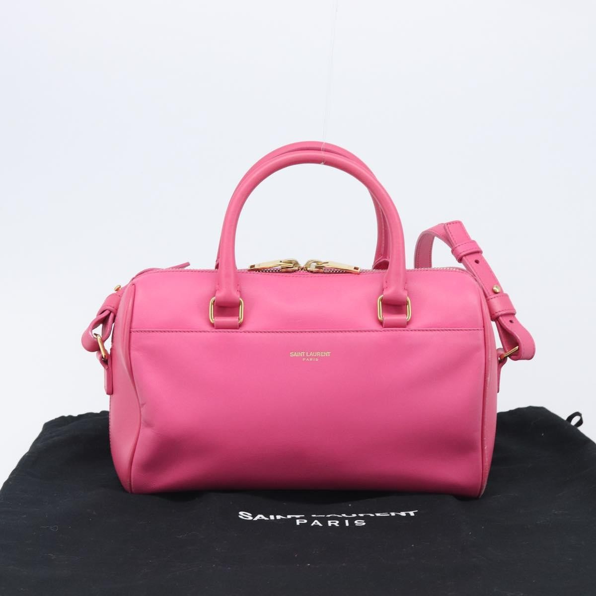 Saint Laurent Classic Duffle Leather, Pink, Leather, Handbag