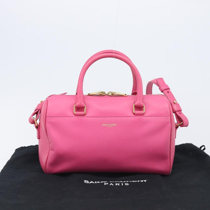 Saint Laurent Classic Duffle Leather, Pink, Leather, Handbag