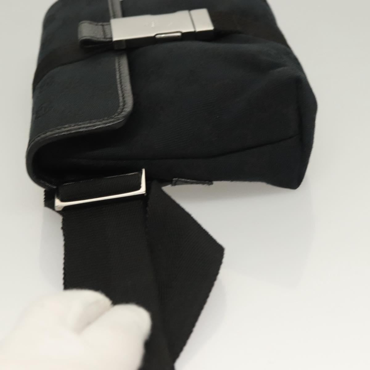 Gucci Buckle Belt GG Canvas, Black, Canvas, Handbag