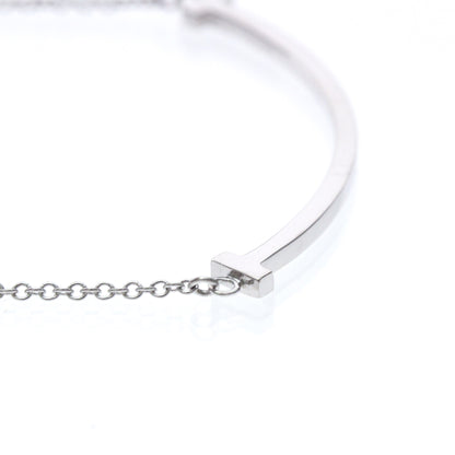 Tiffany & Co. T Smile Pendant 18K White Gold, Silver, White Gold, Necklace
