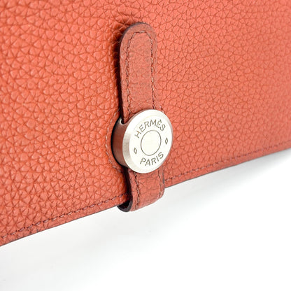Hermes Bicolor Dogon Duo Combined Leather, Brown, Leather, Wallet