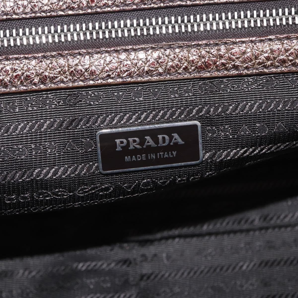 Prada Belted Frame Satchel Metallic Leather, Gold, Leather, Handbag