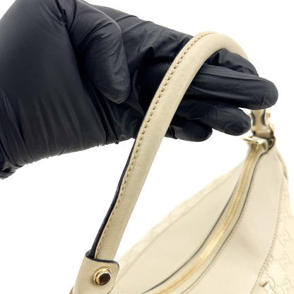 Gucci D Gold Hobo Guccissima Leather, Beige, Leather, Shoulder Bag