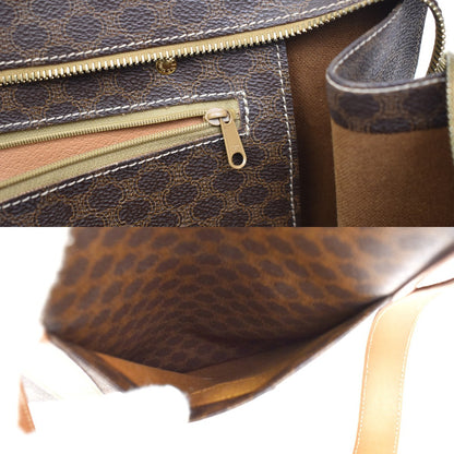 Celine Vintage Macadam Shopper Coated Canvas, Brown, Canvas, Tote Bag