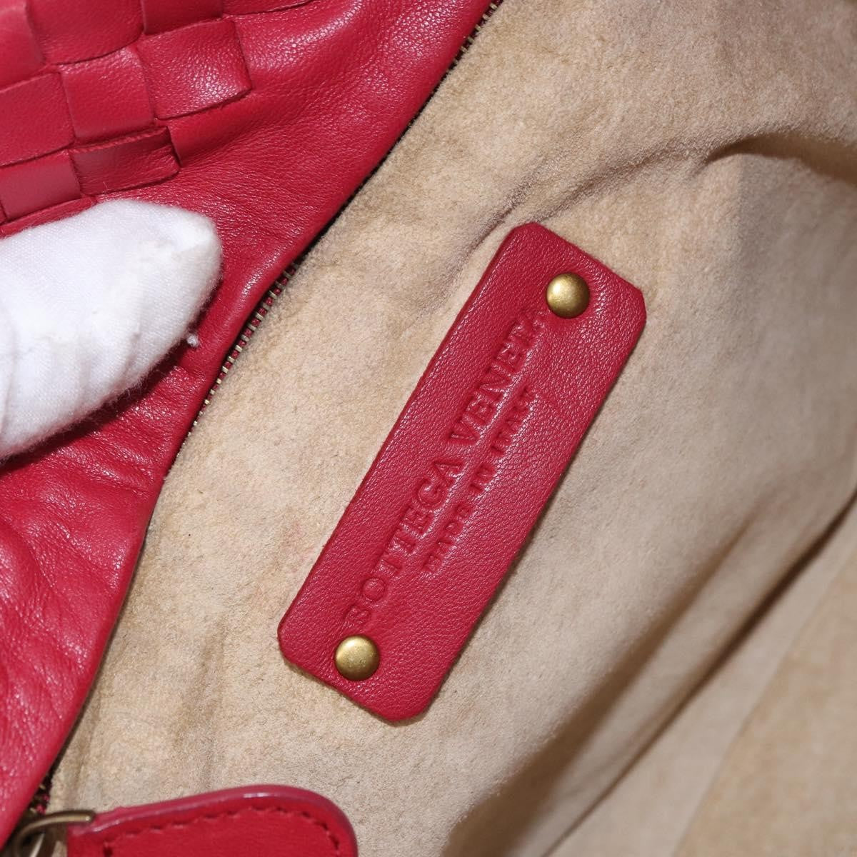 Bottega Veneta Capri Intrecciato Nappa, Red, Leather, Tote Bag