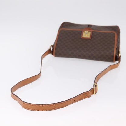 Celine Macadam Shoulder Canvas, Brown, Canvas, Crossbody Bag