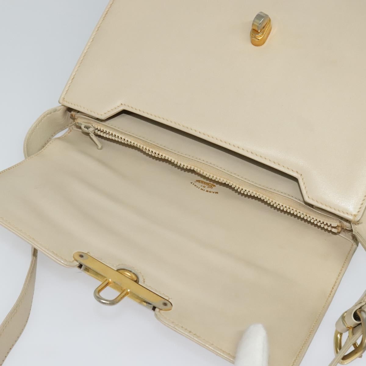 Gucci Vintage Flap Leather, Beige, Leather, Shoulder Bag