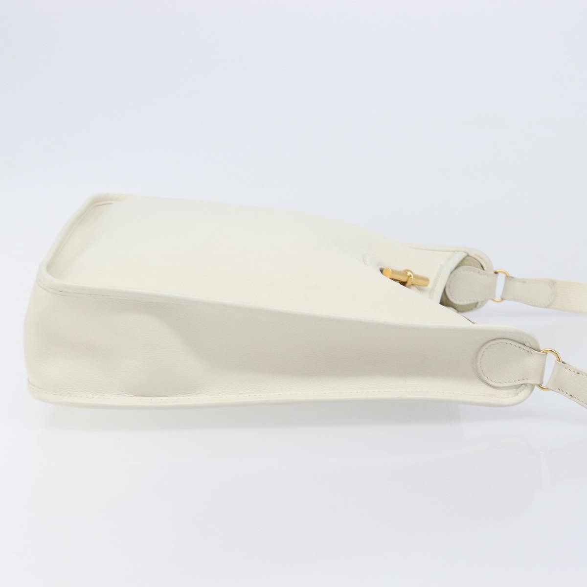 Hermes Vespa Courchevel, White, Leather, Shoulder Bag