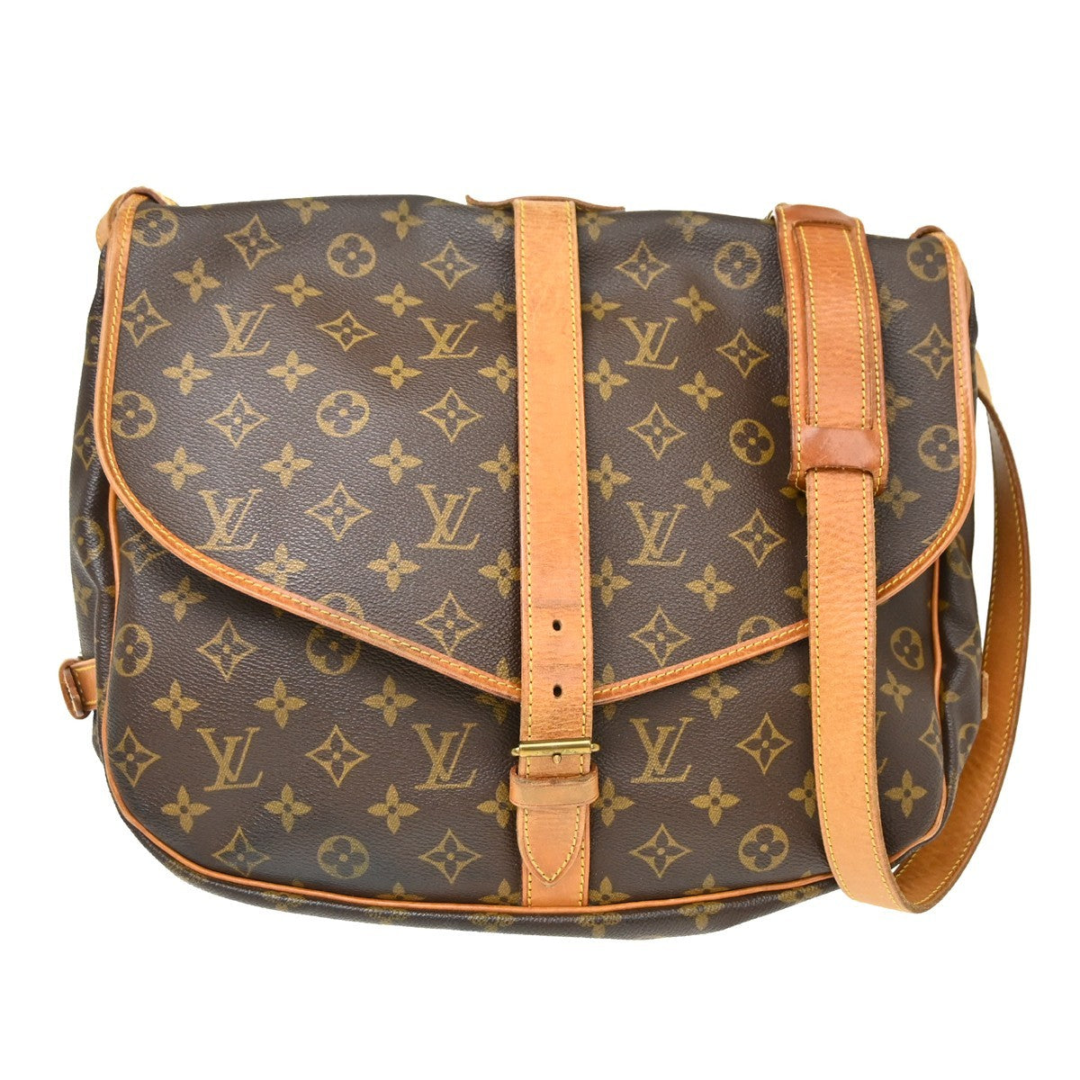 Louis Vuitton Saumur Monogram Canvas, Brown, Canvas, Shoulder Bag