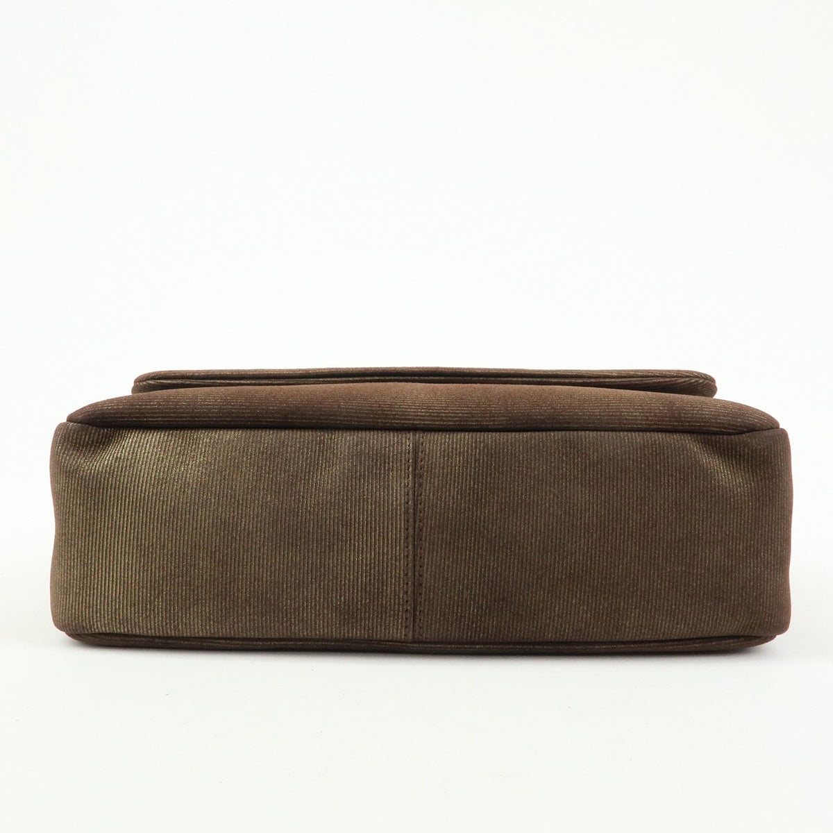 Salvatore Ferragamo Gancini Suede, Brown, Canvas, Crossbody Bag