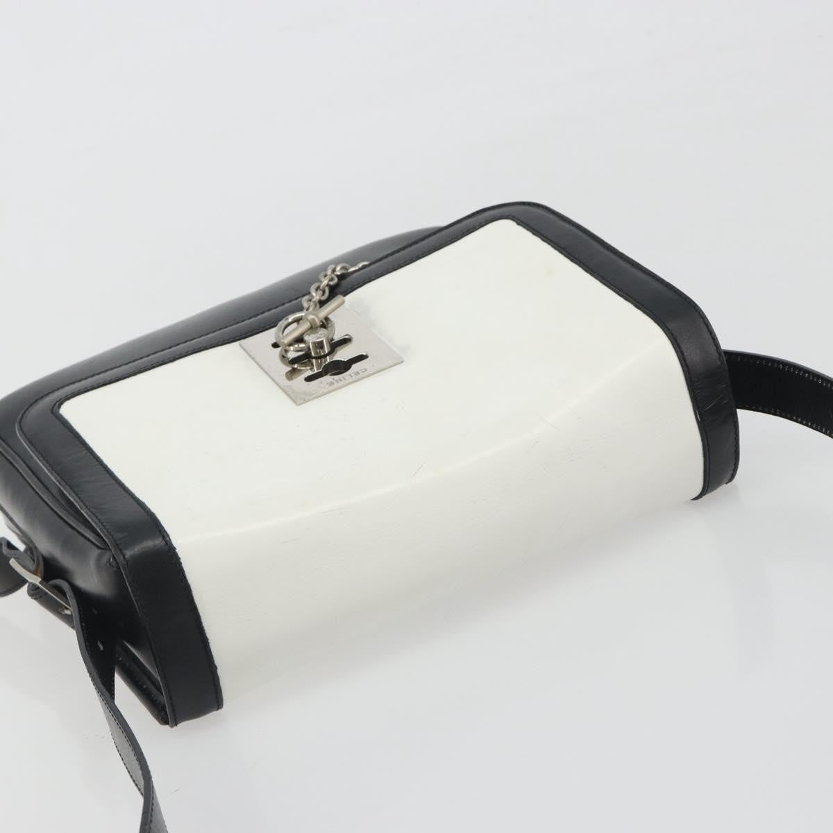 Celine Vintage Leather, White, Leather, Shoulder Bag