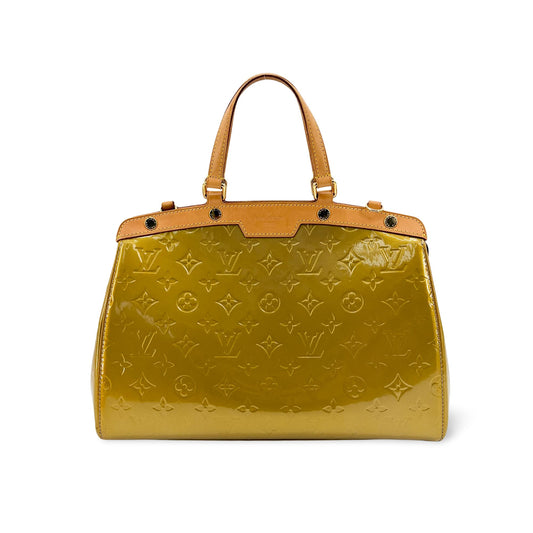 Louis Vuitton Brea Handbag Monogram Vernis, Green, Patent Leather, Handbag