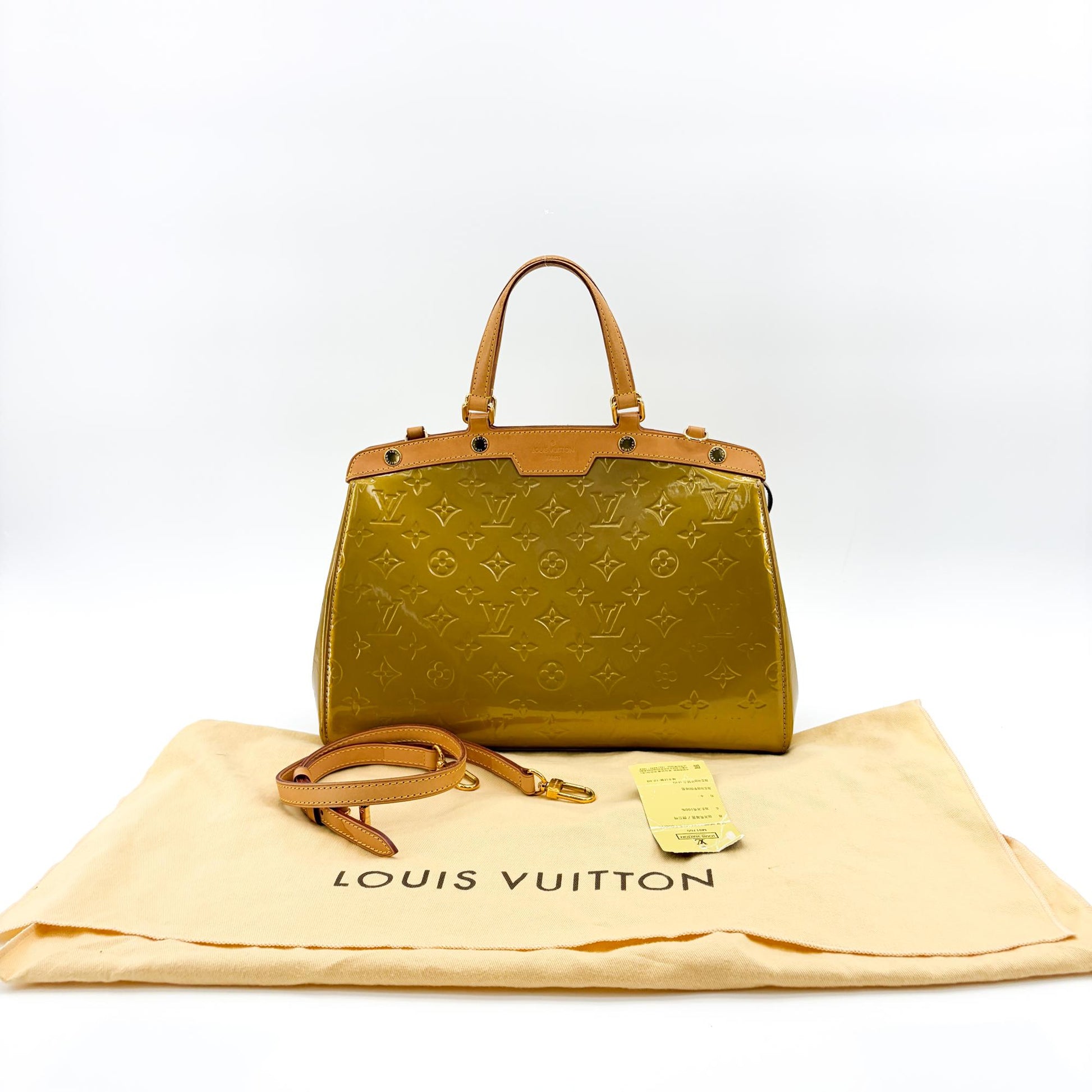 Louis Vuitton Brea Handbag Monogram Vernis, Green, Patent Leather, Handbag