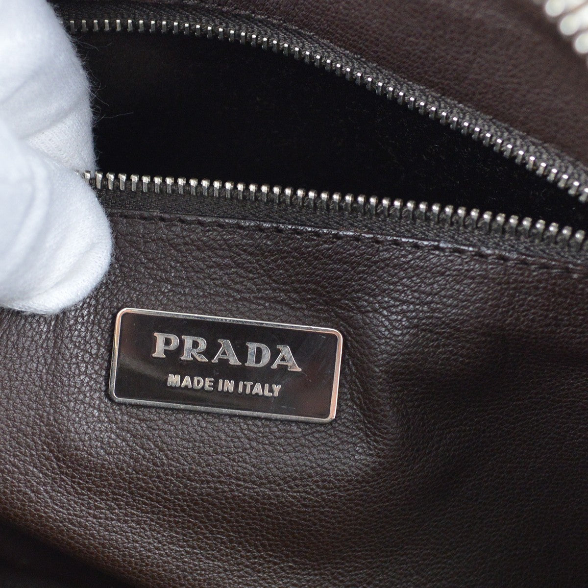 Prada Bauletto Saffiano Leather, Beige, Leather, Handbag