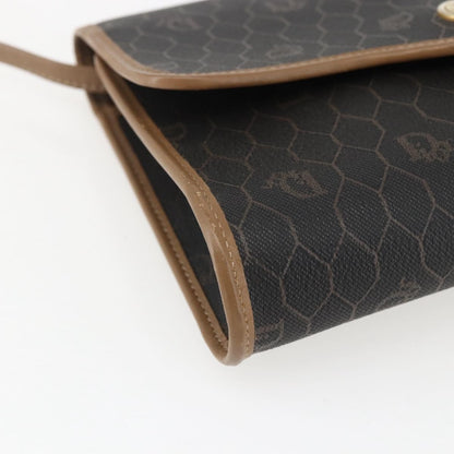 Christian Dior Vintage Honeycomb Flap Canvas and Leather, Black, Canvas, Shoulder Bag