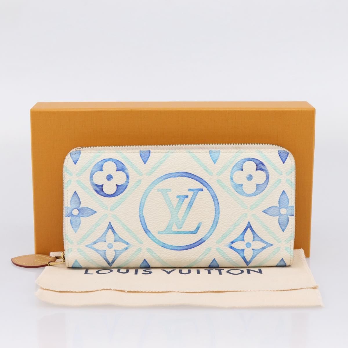 Louis Vuitton Zippy By The Pool Monogram Tile Canvas, Blue, Canvas, Wallet