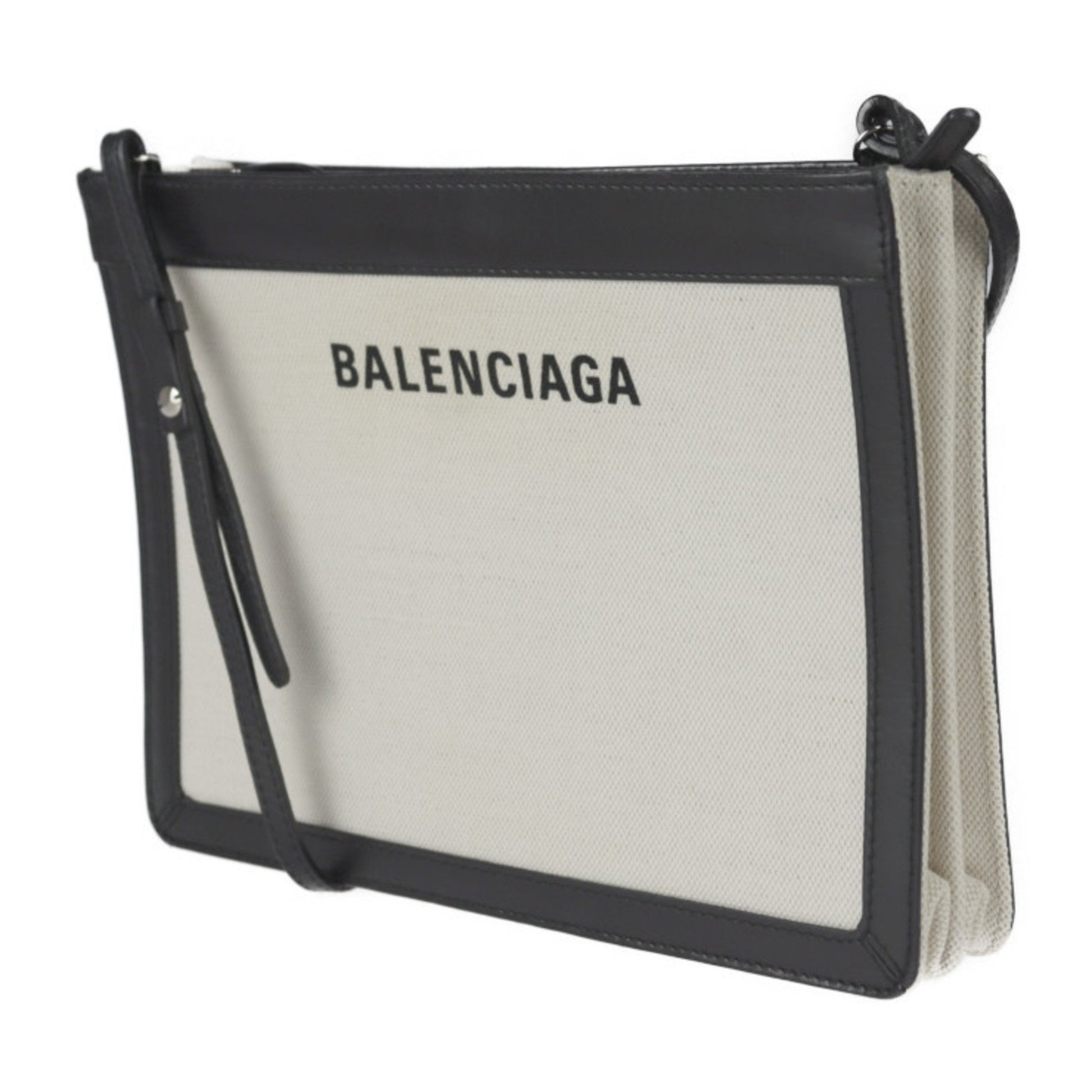 Balenciaga, Black, Canvas, clutch