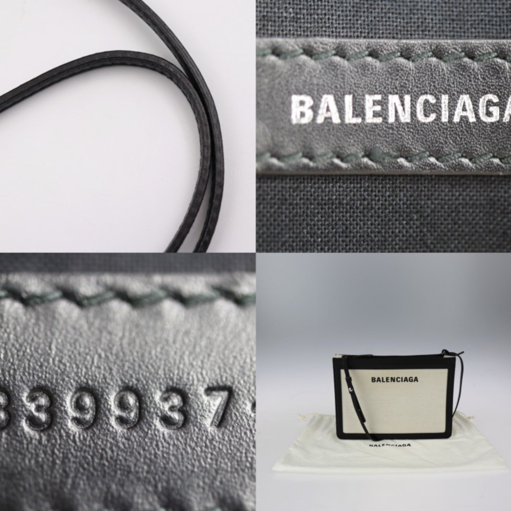 Balenciaga, Black, Canvas, clutch