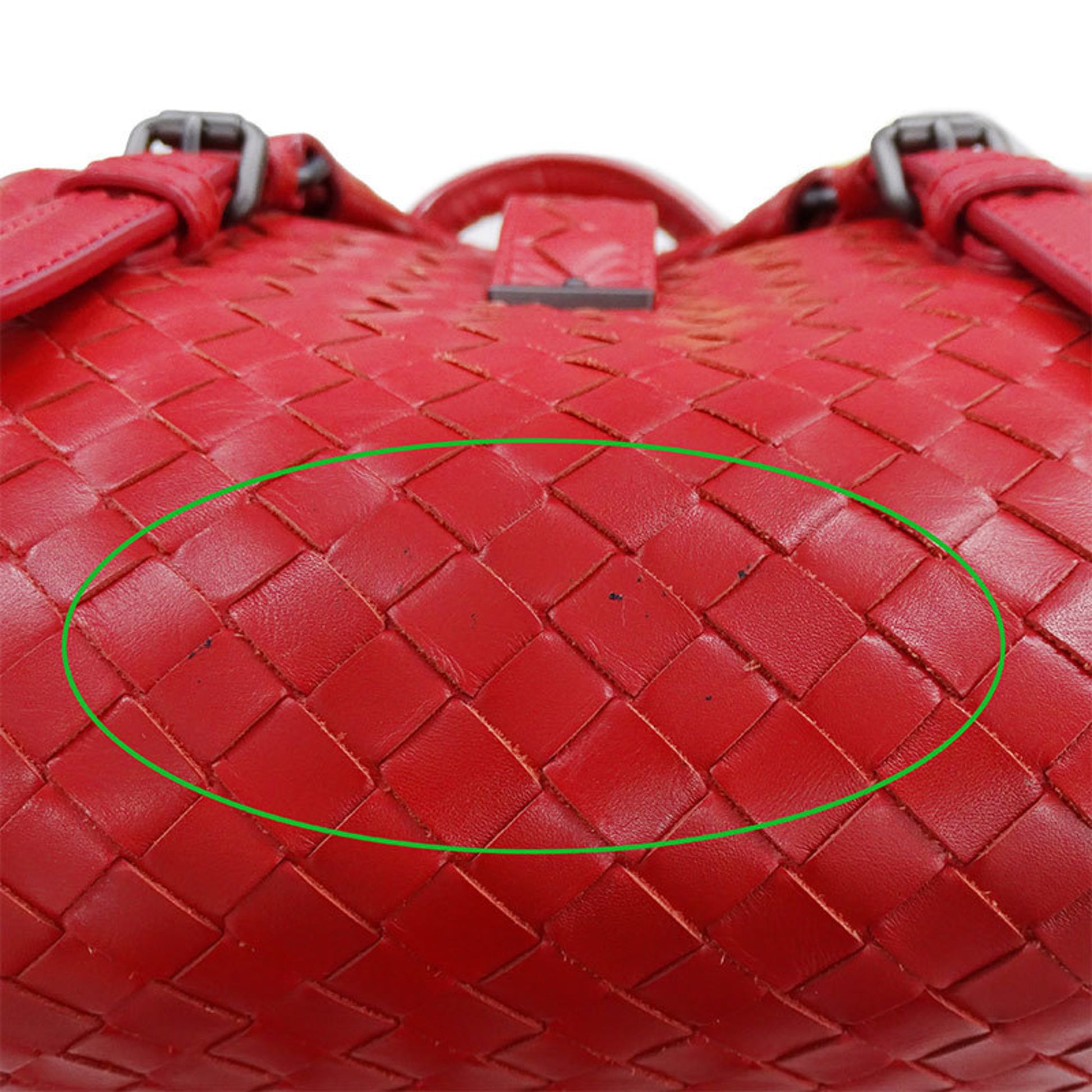 Bottega Veneta Intrecciato, Red, Leather, handbag