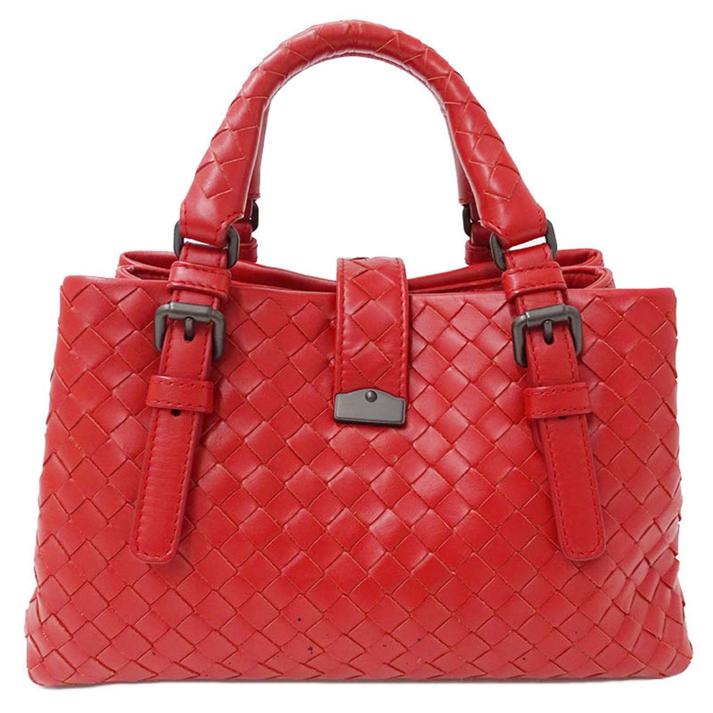 Bottega Veneta Intrecciato, Red, Leather, handbag