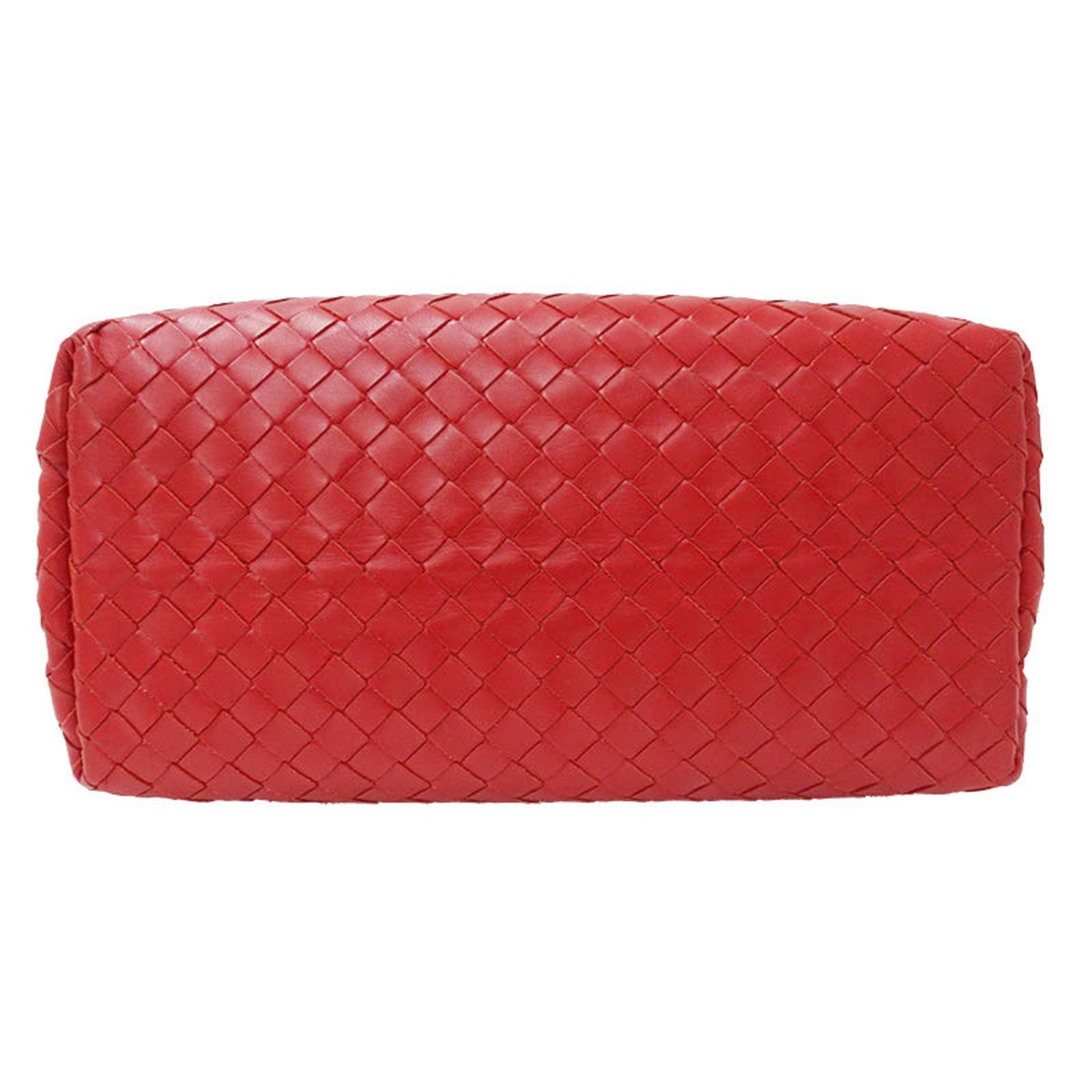 Bottega Veneta Intrecciato, Red, Leather, handbag